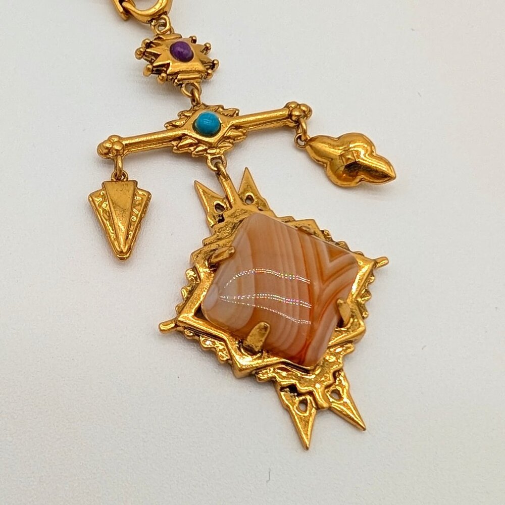 Kendra Scott - YELLOW ROSE Cass Vintage Gold Large Long Pendant Necklace